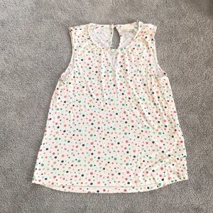 Polka dot tank with small front cut out